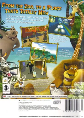 DreamWorks Madagascar box cover back